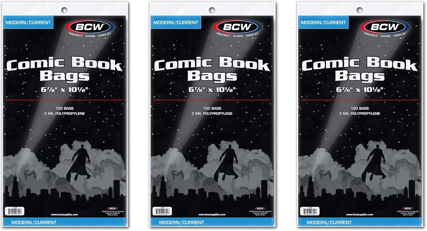 Current/modern Comic Bags - 300 Ct | Acid-free Modern Comic Bags For Current