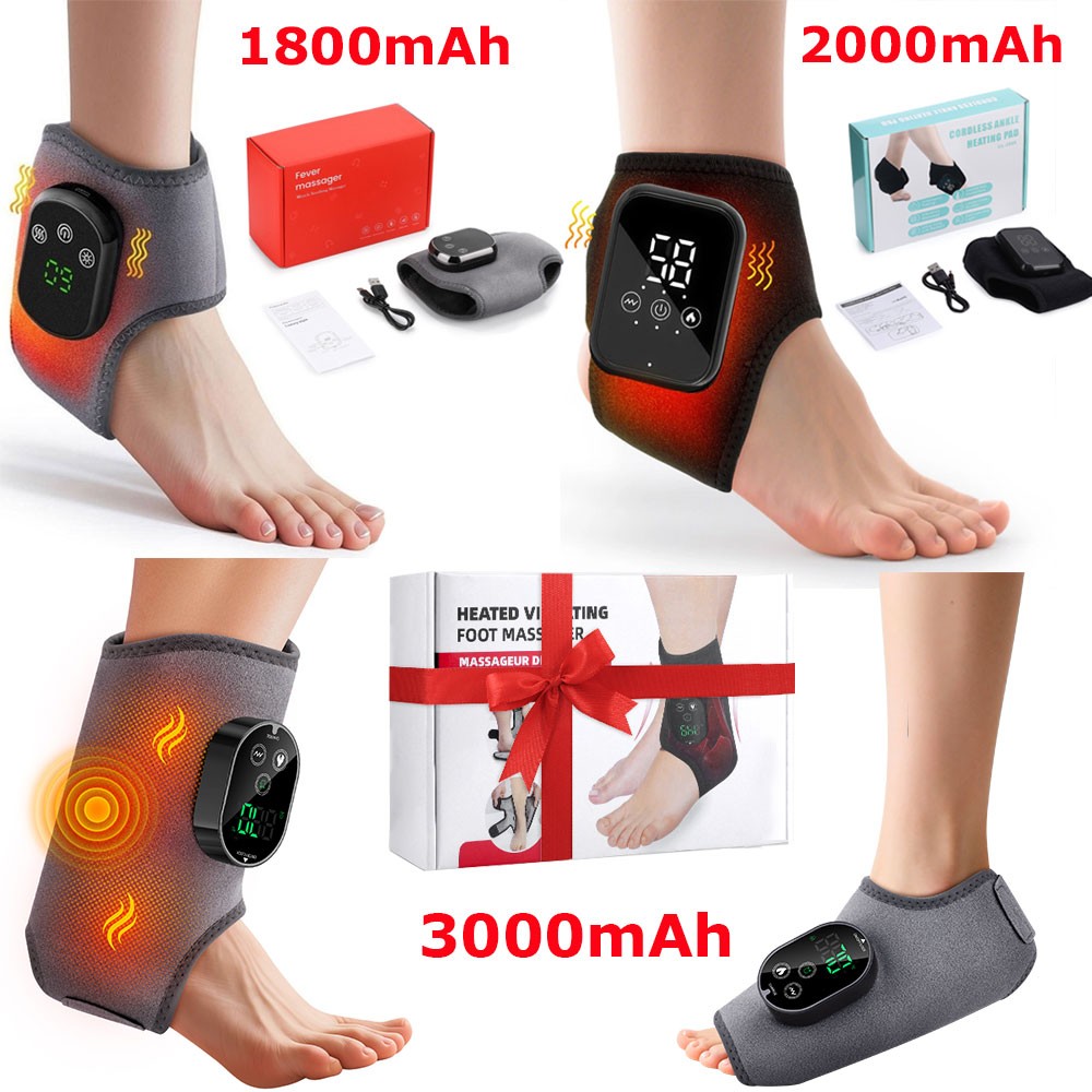Electric Foot Ankle Massager Relieve Ankle Pain 6 Heat Levels,3 Vibration Modes