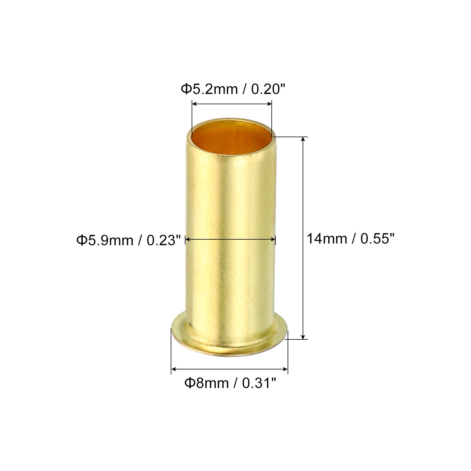 10Pack 6mm Tube OD Brass Compression Sleeves Insert Brass Ferrule Fitting