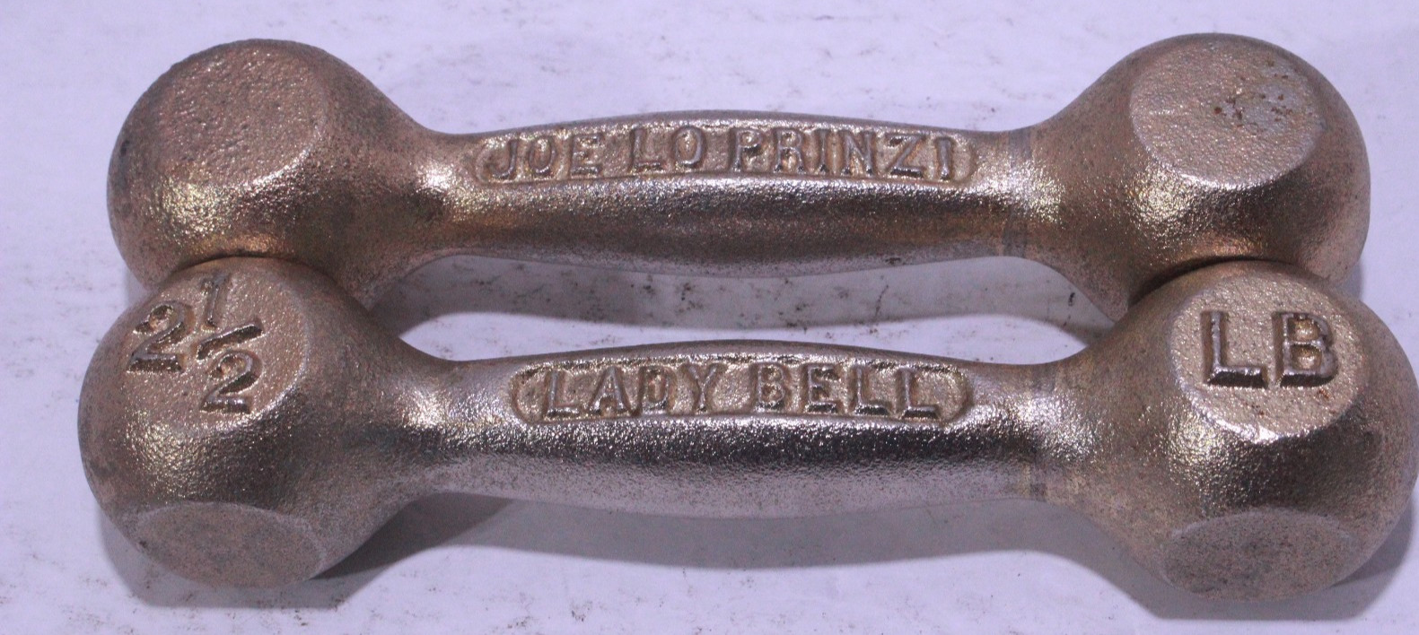 Joe Lo Prinzi 2.5 LB Dumbbell Lady Bell Cast Iron Vintage Hand Weights