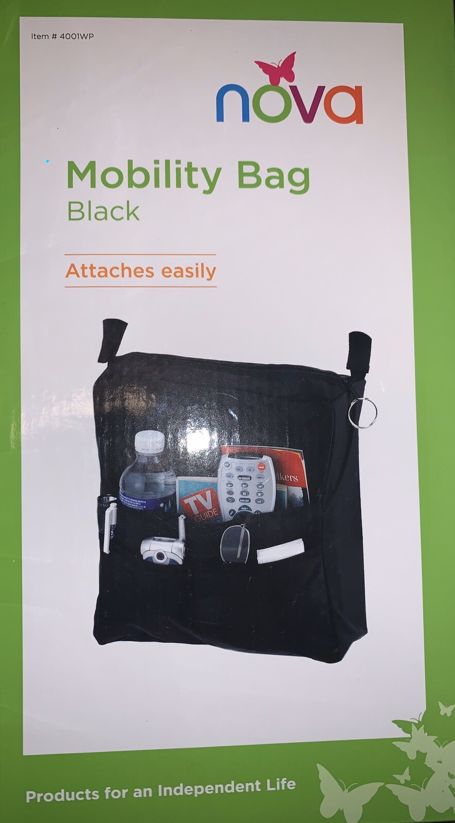 Mobility Hanging NOVA GO Mobility Pouch Tote Bag Attach Easily Walker Wheelchair