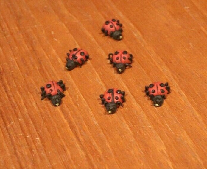 VINTAGE Miniature GARDEN Tiny Clay FROGS - TURTLES - BUTTERFLY - LADYBUG  DRAGON