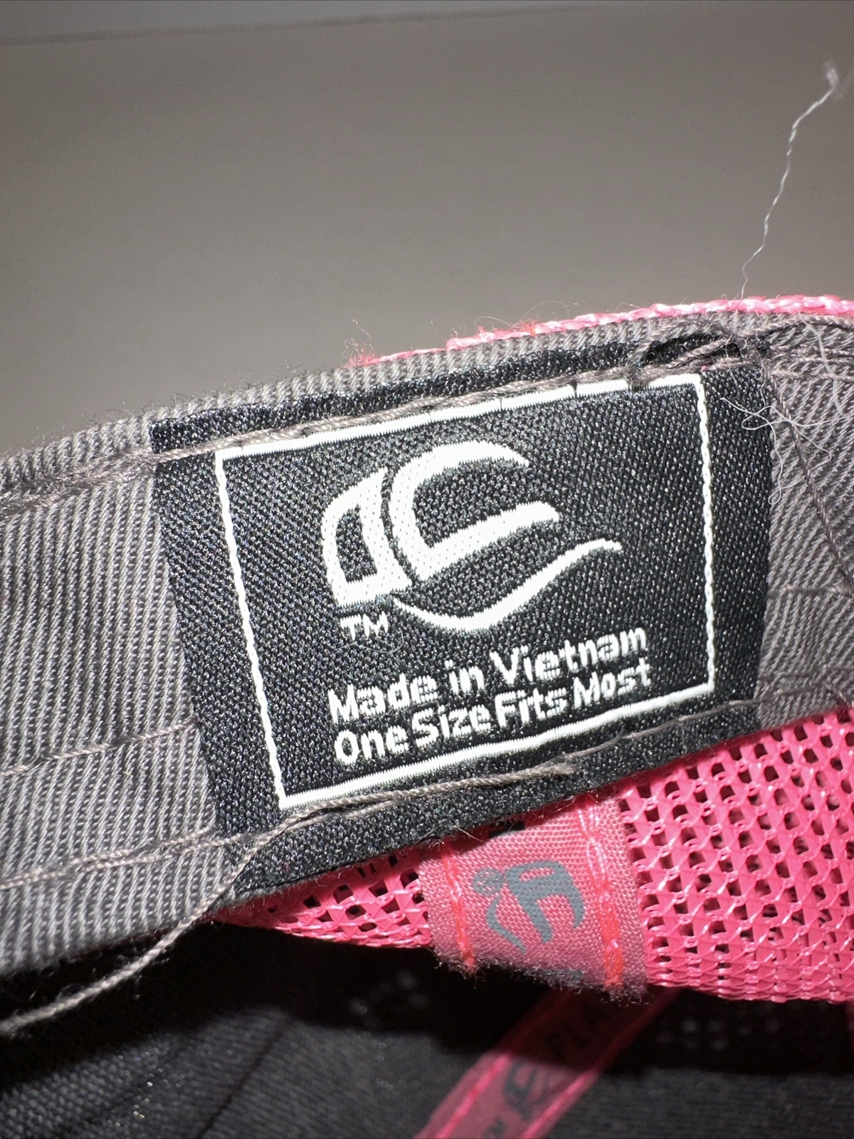 GLM-SURF Logo Pink Bright Blue Hat Cap Pink Mesh Hook Loop One Cap