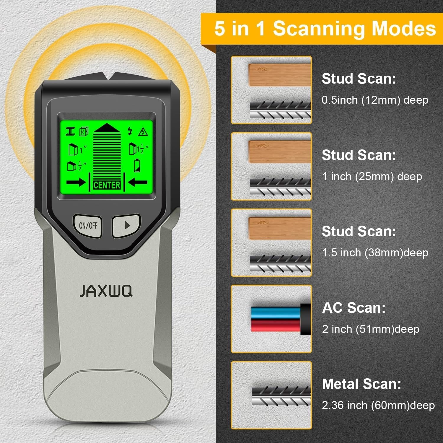 High Visibility Stud Finder with Backlit Display - Perfect for Safe DIY Projects
