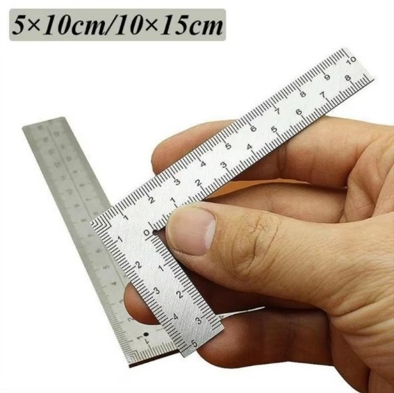 Stainless Steel L Shape Square Ruler Small Measuring Layout Tool 2X4 Inch