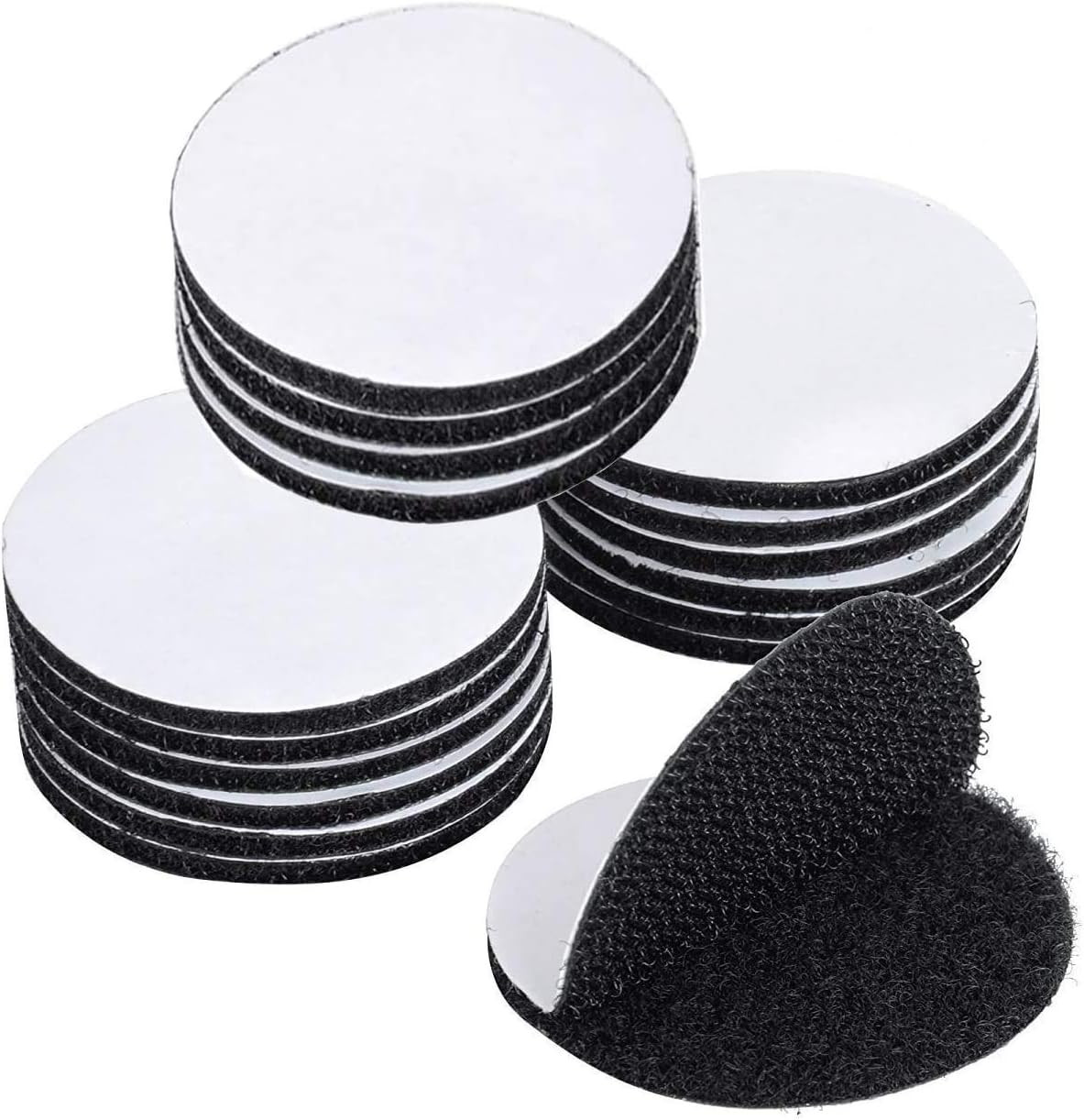 Round Self Adhesive 16 Pack 1.5 inch Hook Loop Tape Dots with Super Sticky