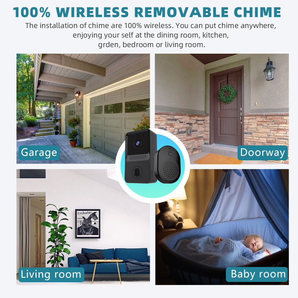 Smart Wireless WiFi Doorbell Security Intercom Video Camera Home Door Bell Chime