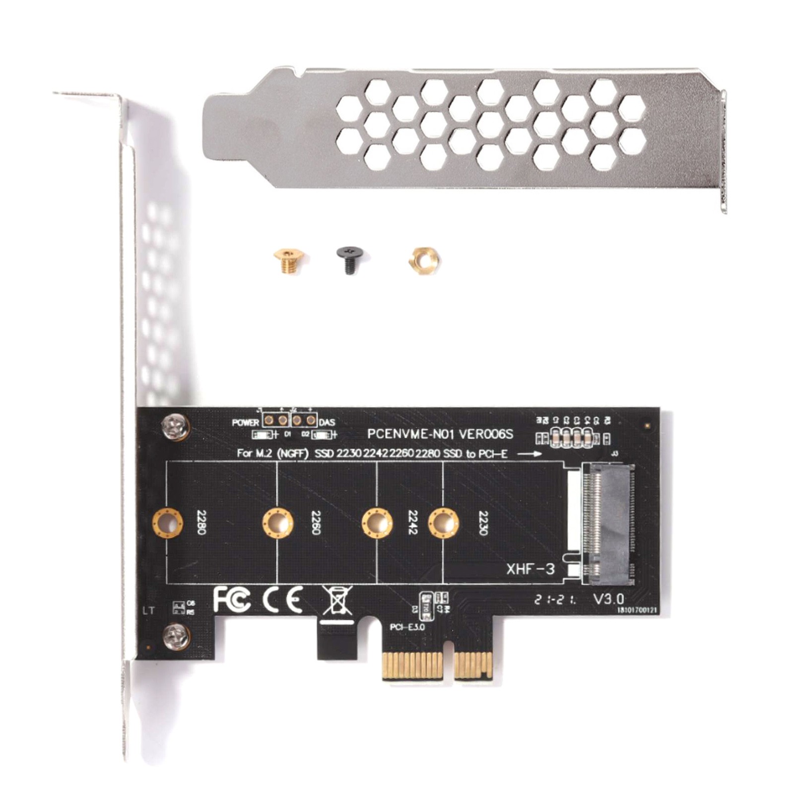 PCI-Express 1X to M.2 NGFF Adapter Card PCIE 3.0 X1 to NVME SSD M2 for Lite-On