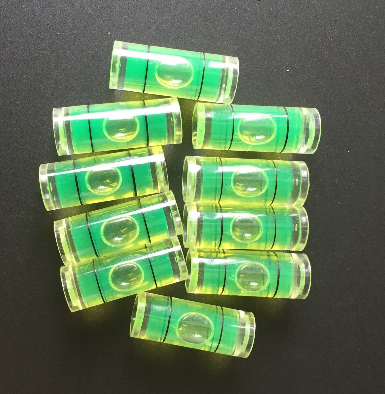 10 x 9.5mm(D)X25mm ~1" Acrylic Tube Bubble Spirit Level Vial 3/8"=9.5mm Diameter