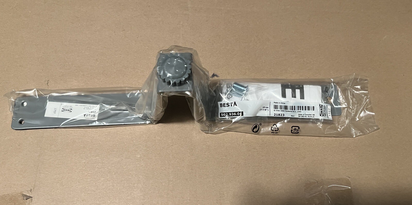 IKEA Besta Support Leg Grey 10cm (3 7/8”)  Part 502.936.04 21823 New Sealed