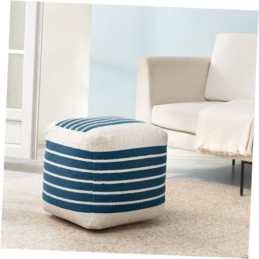 100% Handmade & Handcrafted Comfortable Home Décor Pouf Ottoman Sailor Blue