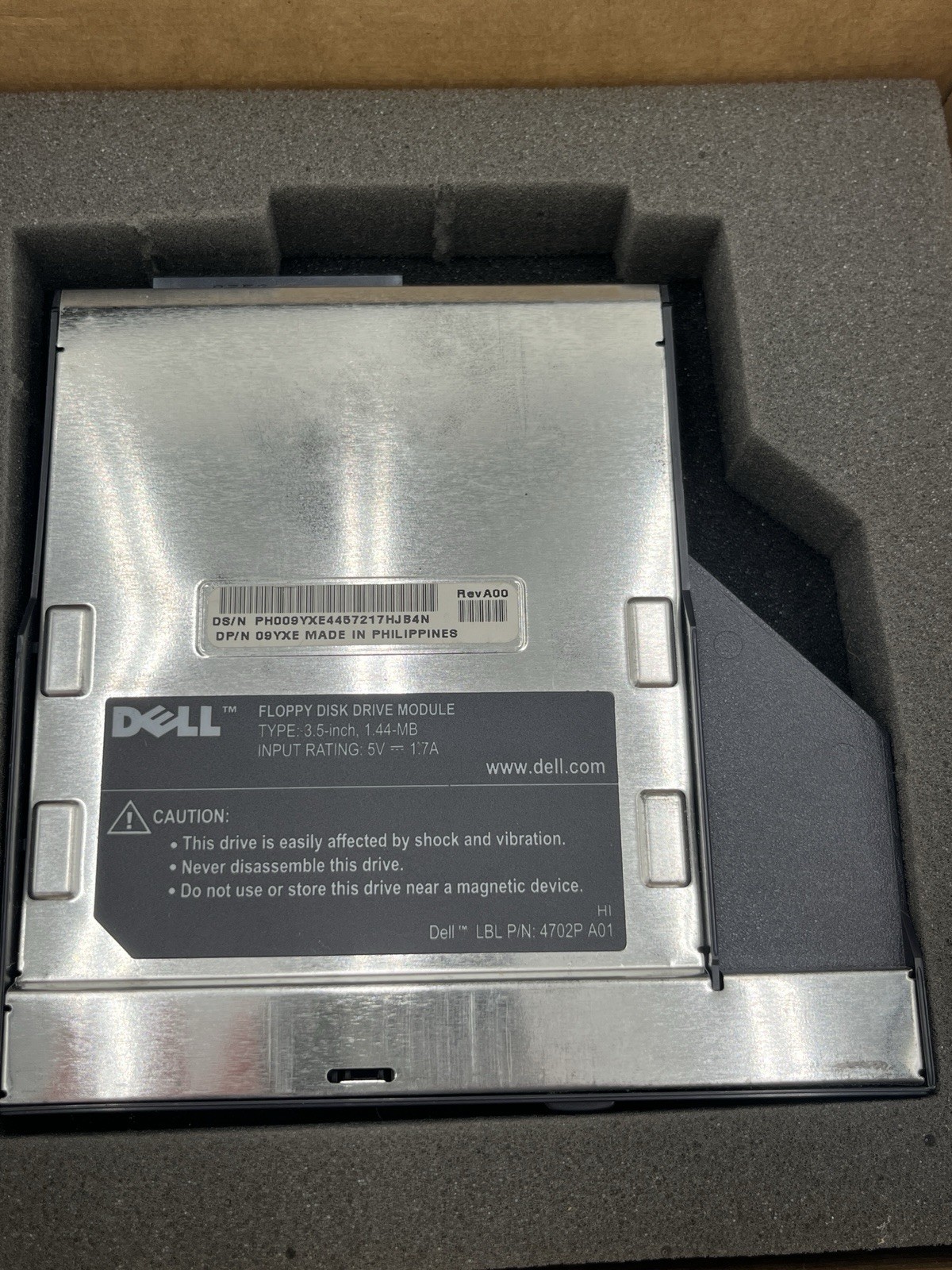DELL Computer Floppy Disk Drive Module (P/N: 4702P A01) 3.5 inch 1.44 MB