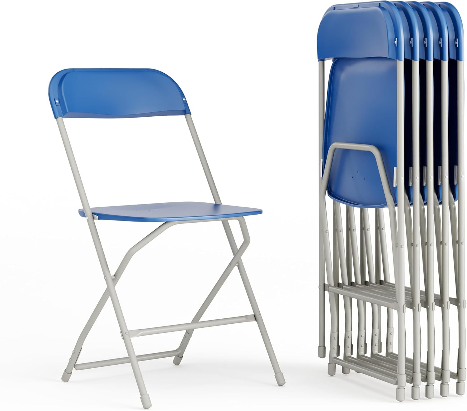 Hercules Series Plastic Folding Chair - Blue - 6 Pack 650LB Weight Capacity C...