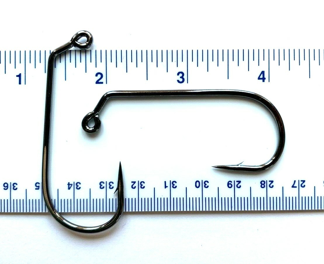 50 GT 32824 2X Strength Black Nickel 60 Degree Round Bend Jig Hooks size 6/0
