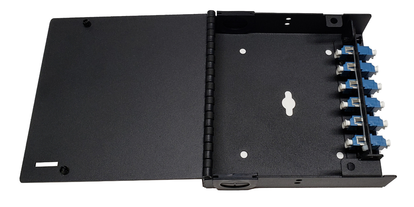 12 Fiber Wall Mount w/ 6 LC/UPC Duplex Adapter Patch Only Singlemode