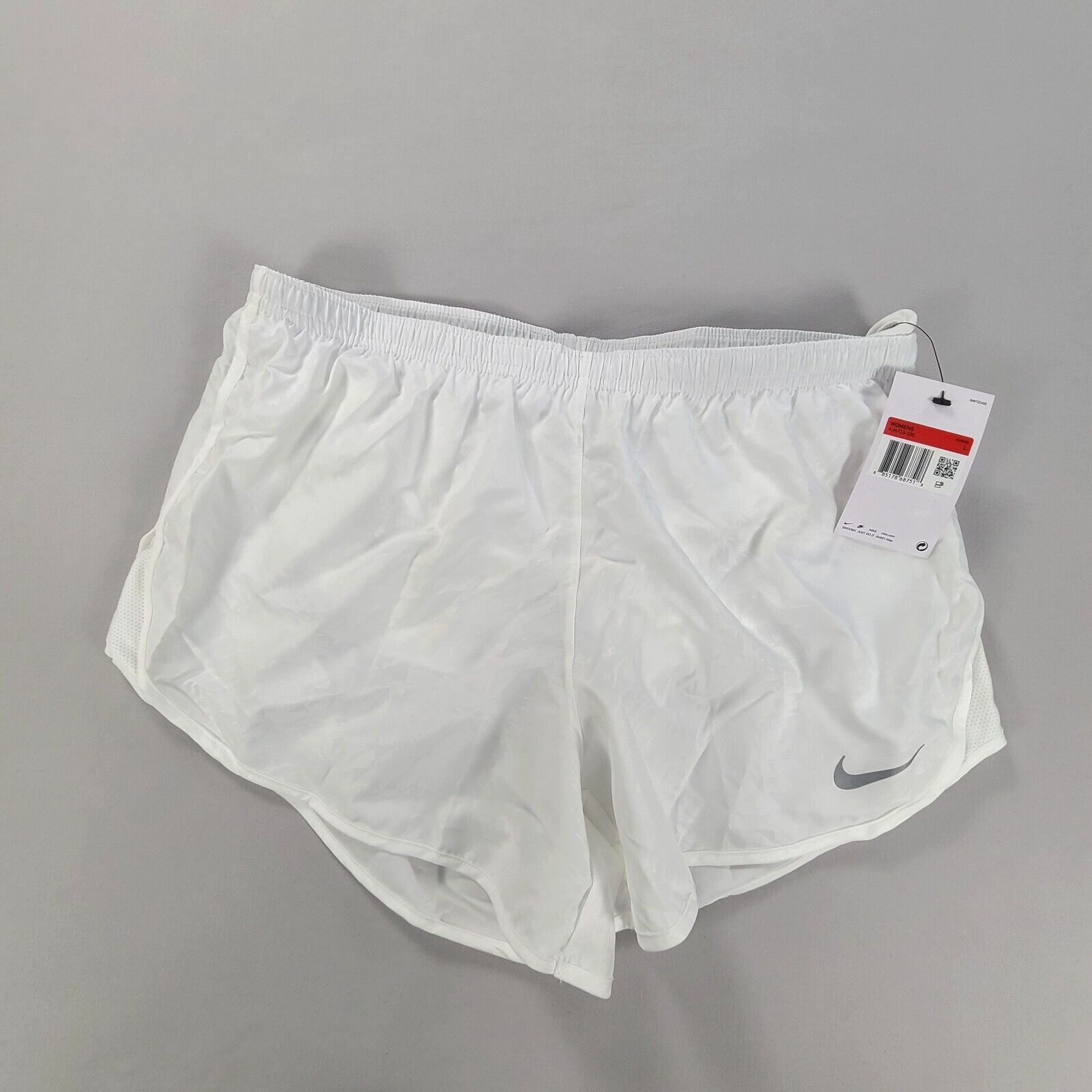 Nike Shorts Womens Large White Dri-Fit Tempo Lined Athletic Outdoors Ladies