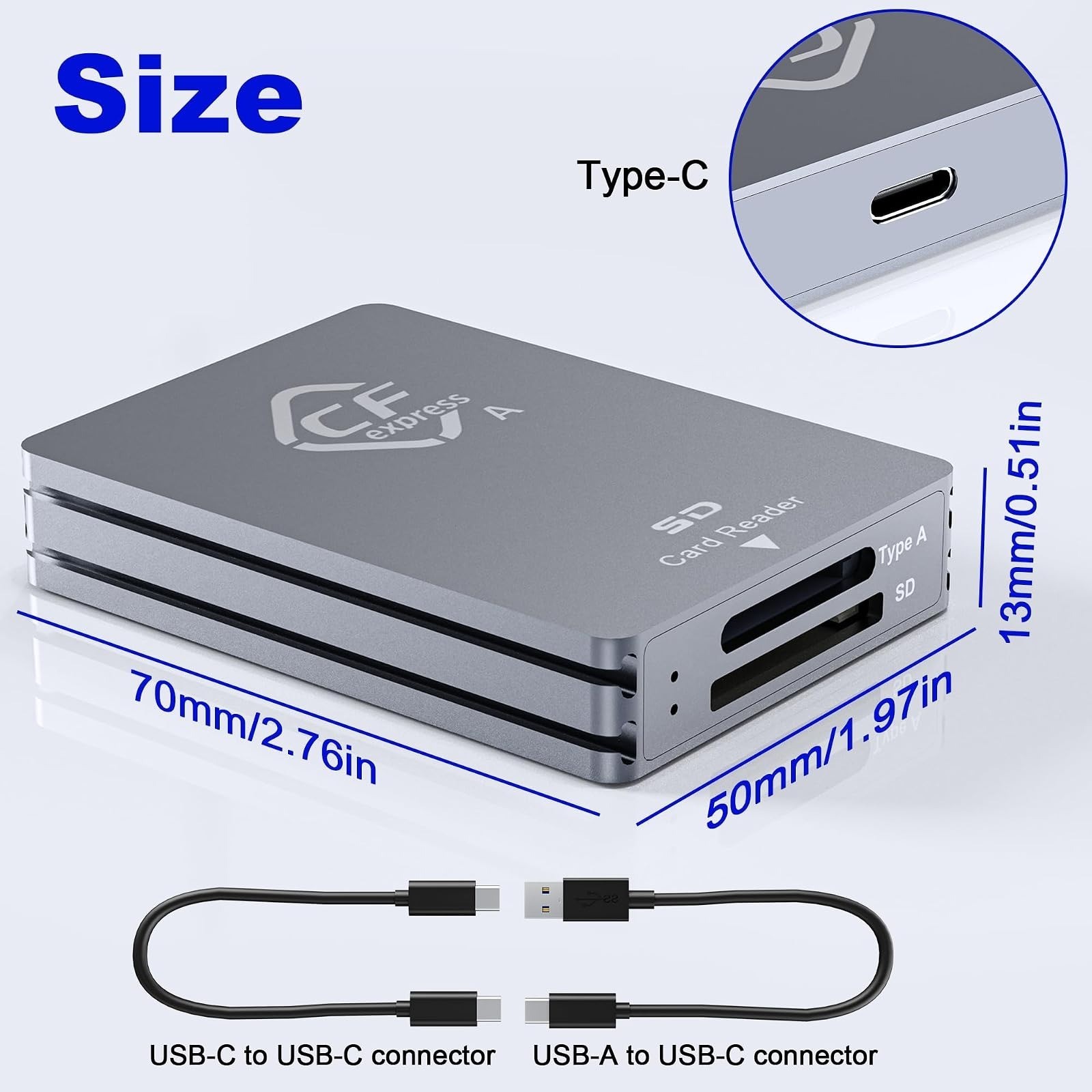 CFexpress Type A/SD Dual Slot Card Reader USB-C 10Gbps