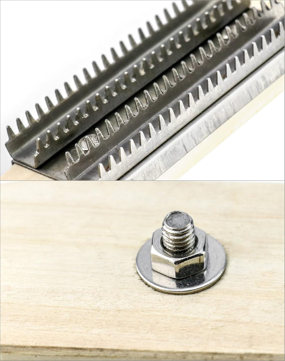 Buffing Wheel Rake, 15" Polishing Rake with Wooden Handle and Stainless Steel He
