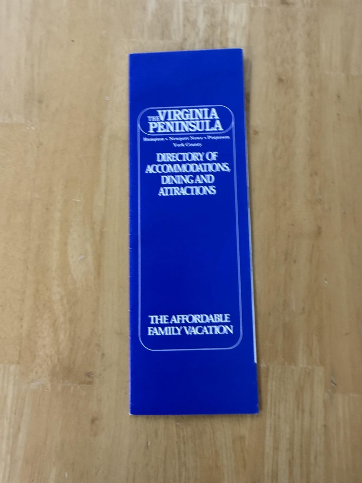 Vintage Virginia Peninsula Accommodations Dining Map Travel Folded Brochure USA