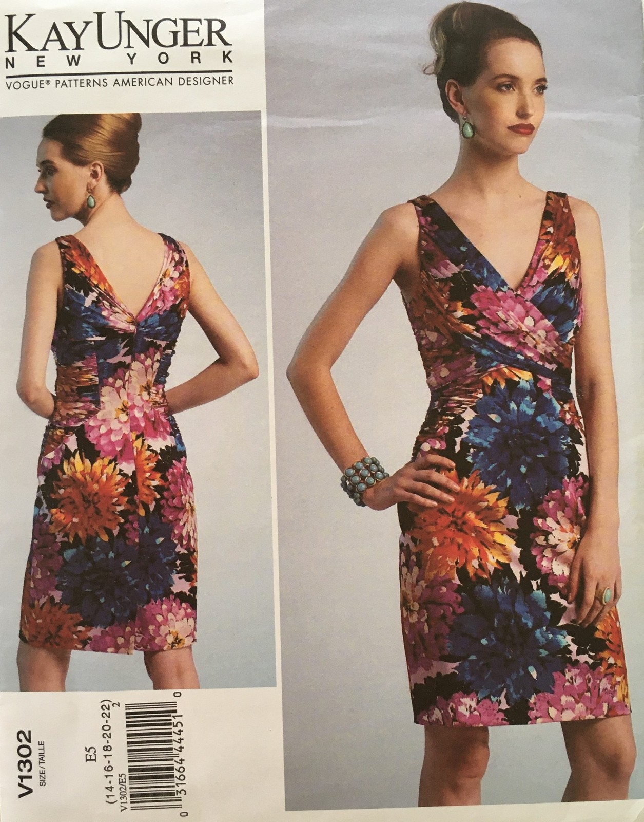 Vogue Sewing Pattern 1302, sz 14-16-18-20-22, Kay Unger Designer Dress