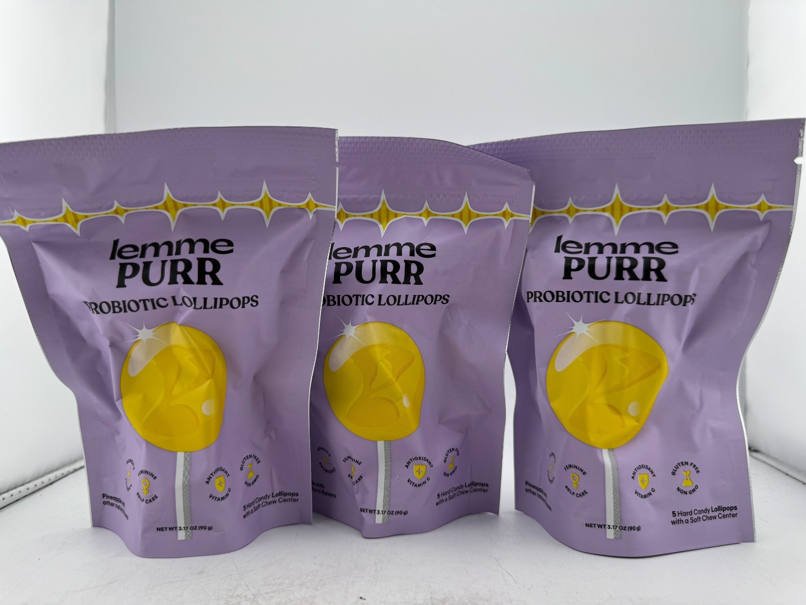Lemme Purr Probiotic Lollipops 5 Ct Pack x3 15 Total Pops Best By Date May 2026