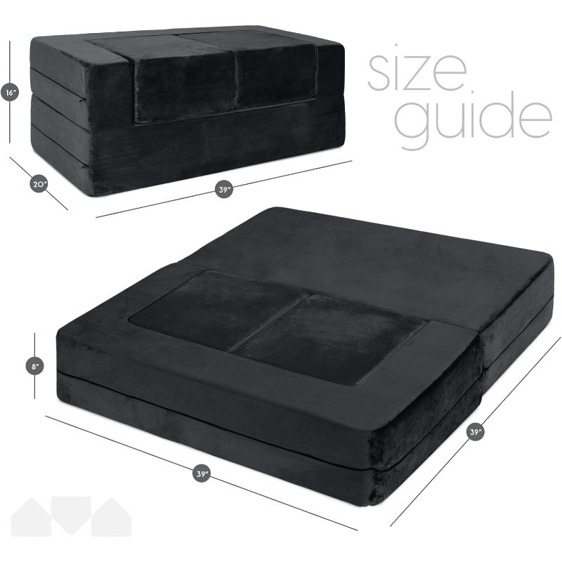 Modular Kids Sofa for Toddler and Baby Playroom/Bedroom Furniture (Black)