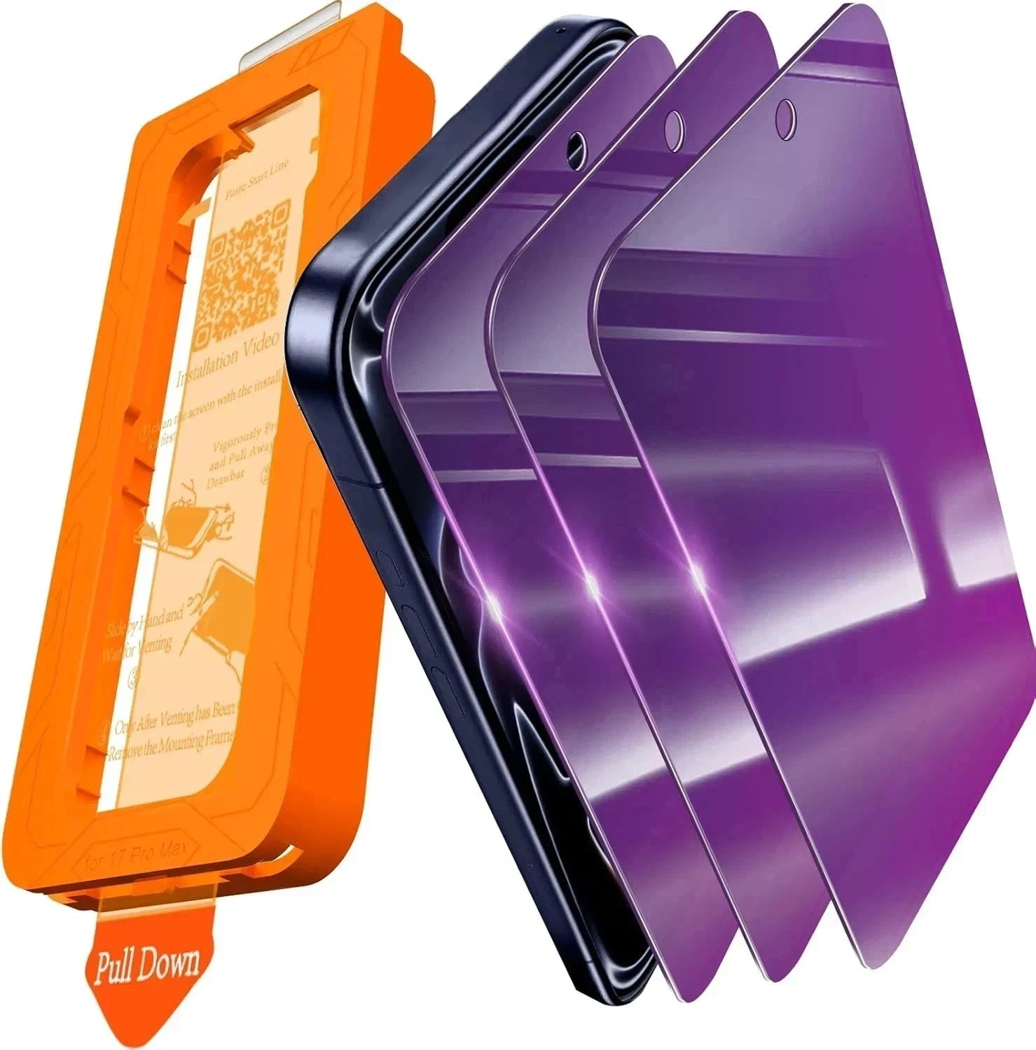 iPhone 17 Pro Max 3pk Gradient Privacy Screen Protector Anti-Spy Anti-Blue Light