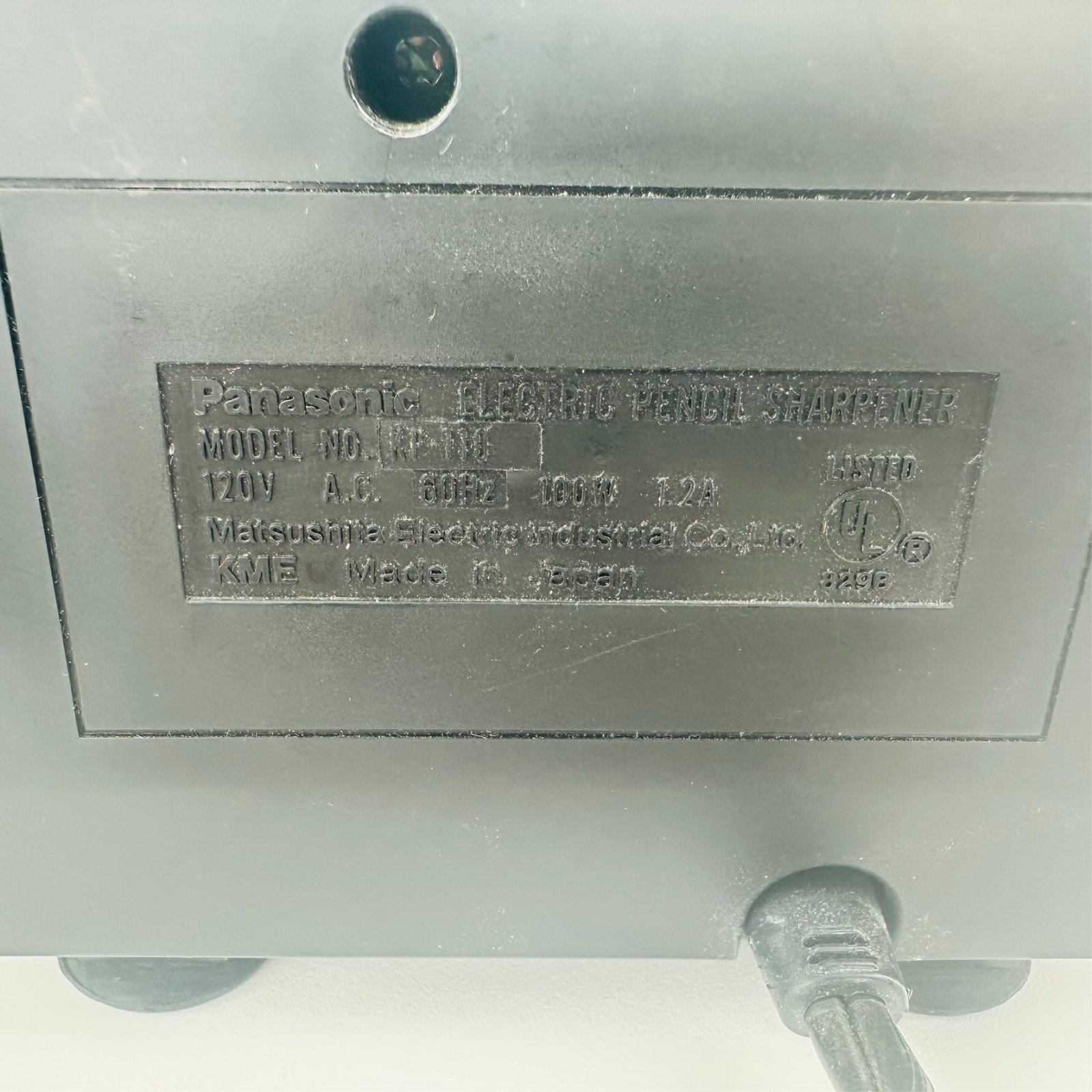 Panasonic KP-110 Auto Stop Black Electric Pencil Sharpener, Tested and Working