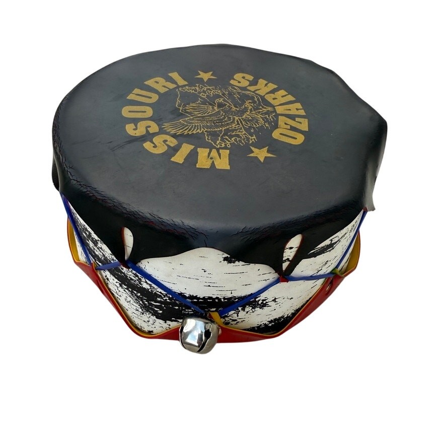 Rare Missouri Ozarks Souvenir Tambourine Folk Art Percussion Music Vintage