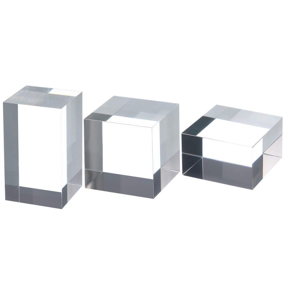 3 Pcs Acrylic Shooting Base Riser for Photography Display Cube Pedestal