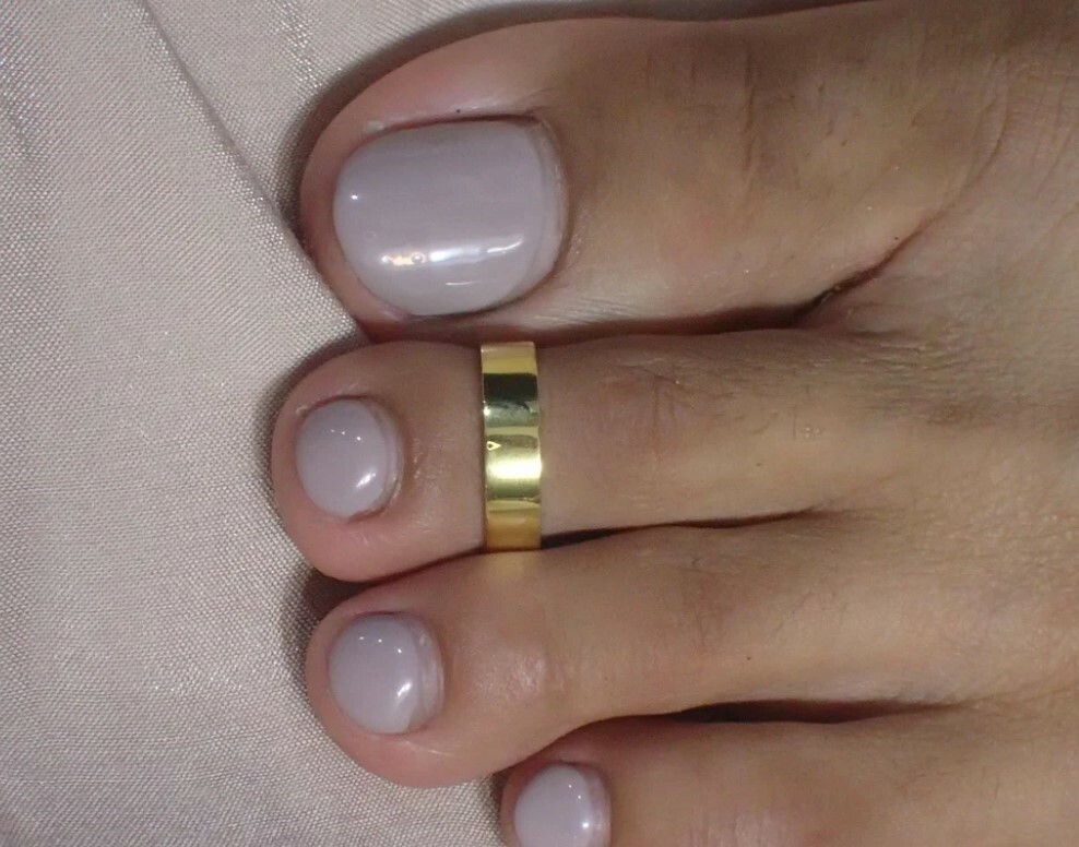Womens Solid Metal Band Adjustable Toe Ring 14k Yellow Gold Plated Silver