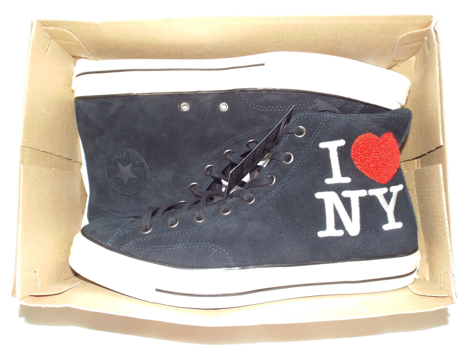 New Mens 12 Converse CTAS 70 Hi I Love NY Black Egret Shoes MSRP $100 161185c