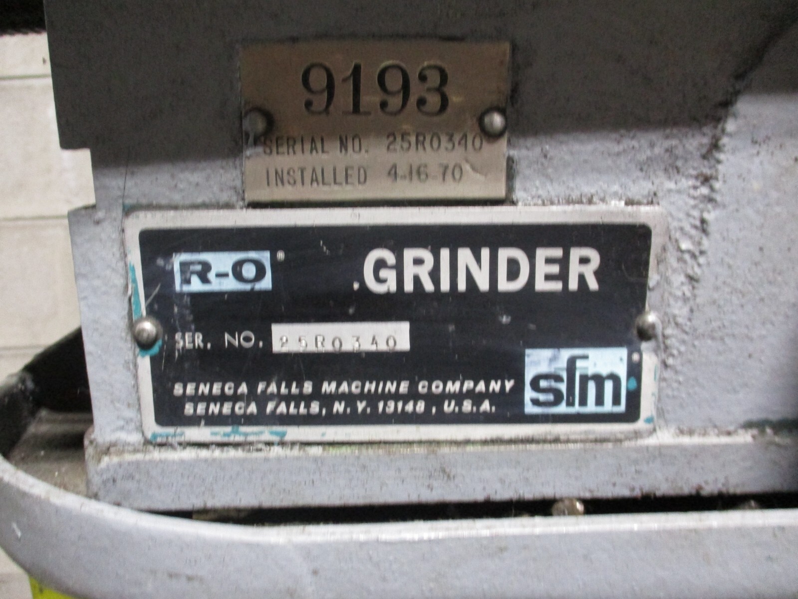 Seneca Falls Machine R-O Cutter Grinder 1/2 HP