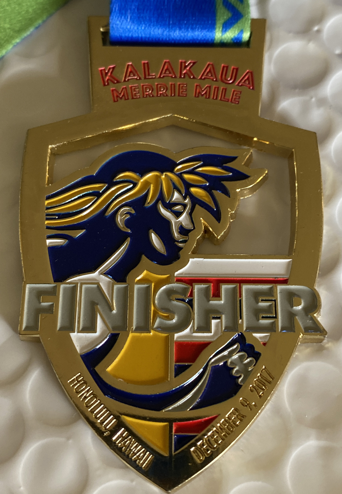 2017 JAPAN AIRLINES HAWAII HONOLULU MARATHON FINISHERS MEDAL 100% ORIGINAL