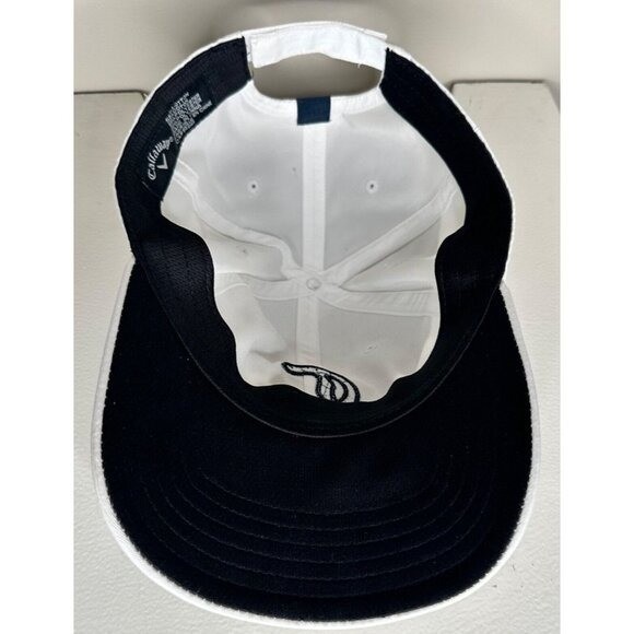 Callaway Golf Hat White Baseball Cap Adjustable Hook Loop Embroidered Logo