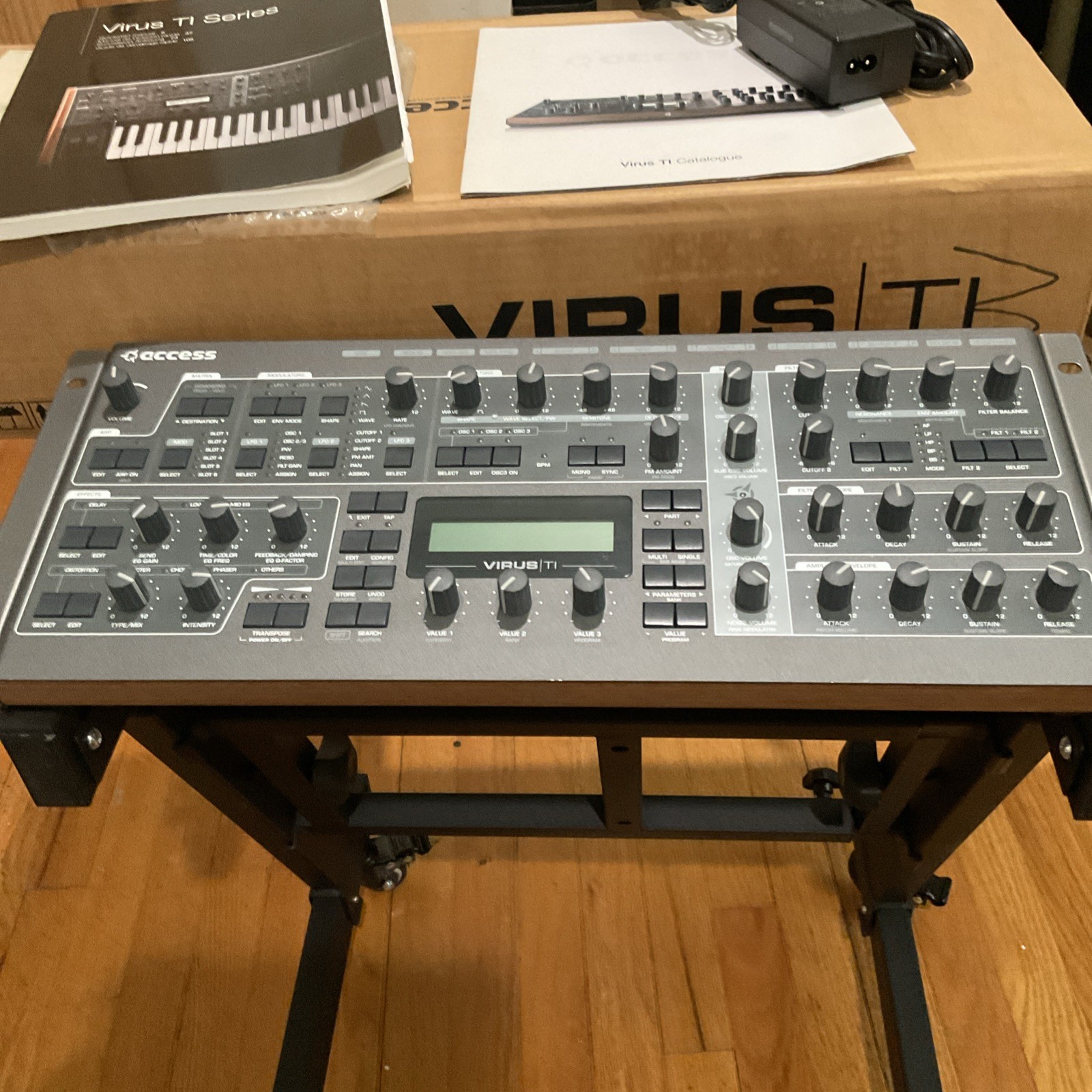 Access Virus TI2 Desktop Digital Synthesizer Synth -Black- w/ Custom Rack Shelf