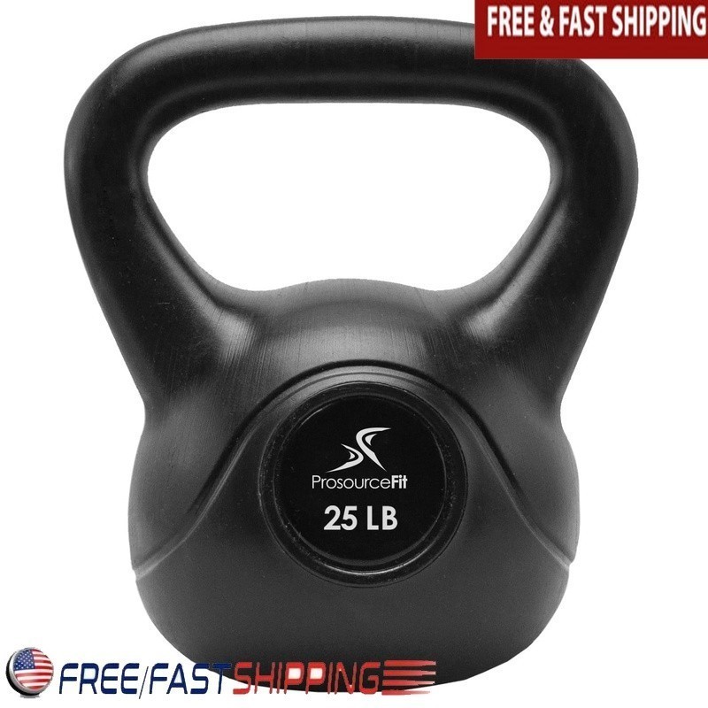 Vinyl Kettlebell 25lb Full Body Workout Comfort Grip Home Gym Exercise New