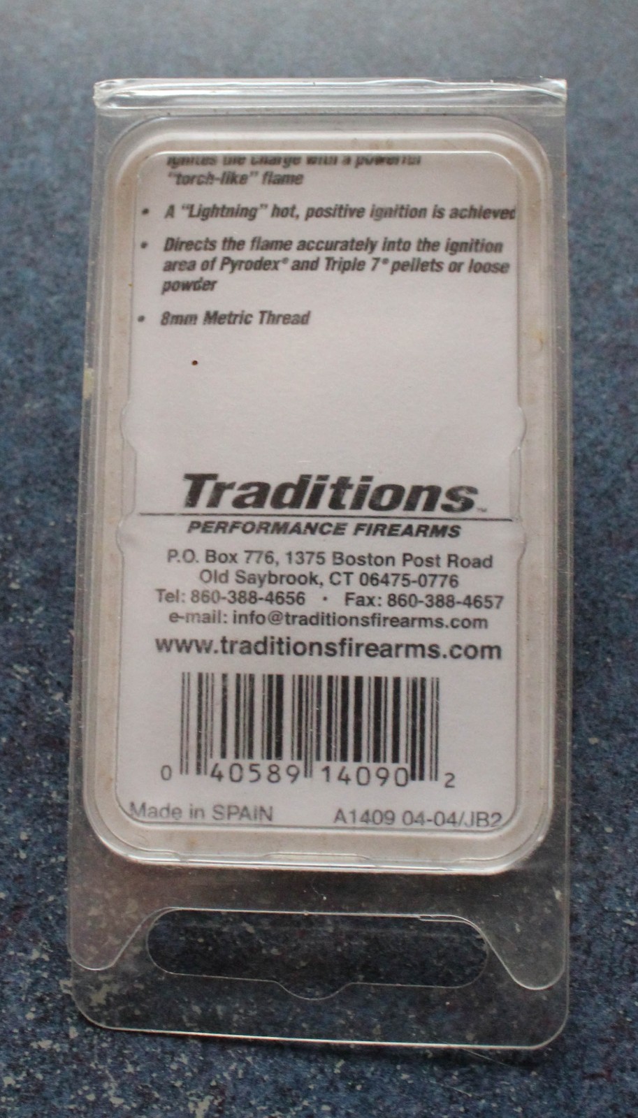 TRADITIONS THUNDER NIPPLE Adapter Unused in Box 8mm Metric Thread