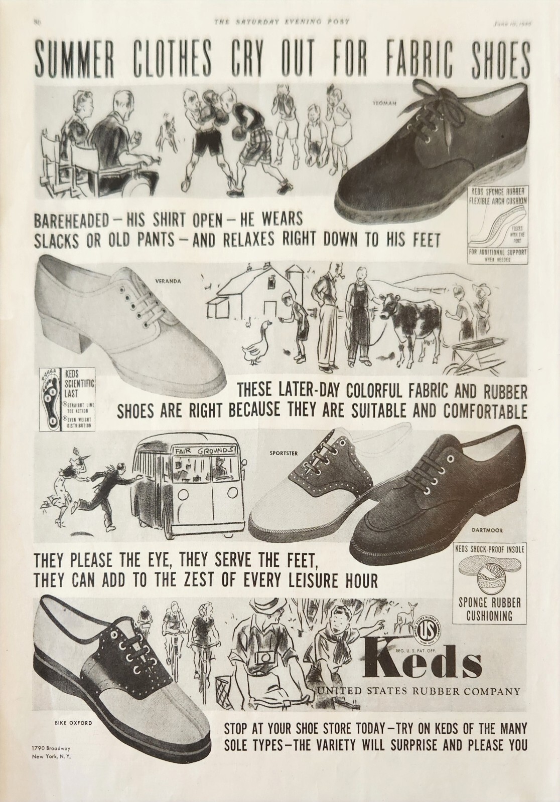 1939 United states Rubber Vintage Ad Keds Shoes summer clothes cry out