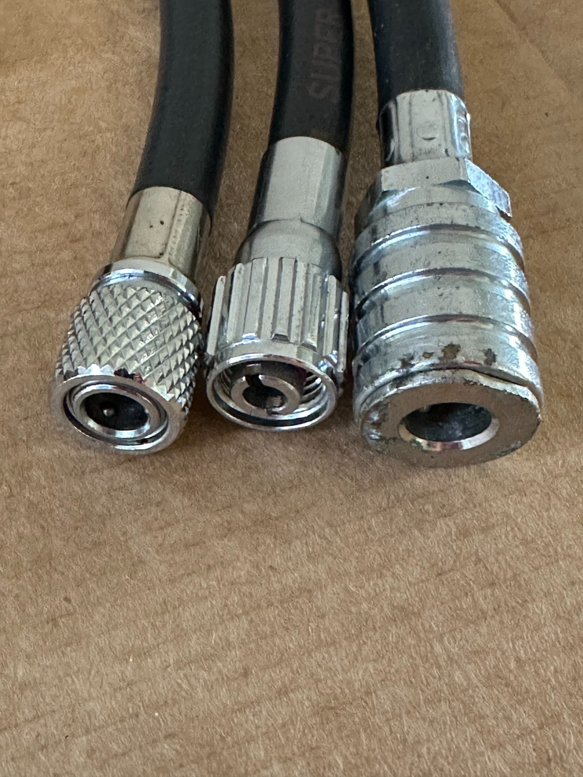 Three Low Pressure SCUBA Diving Hoses
