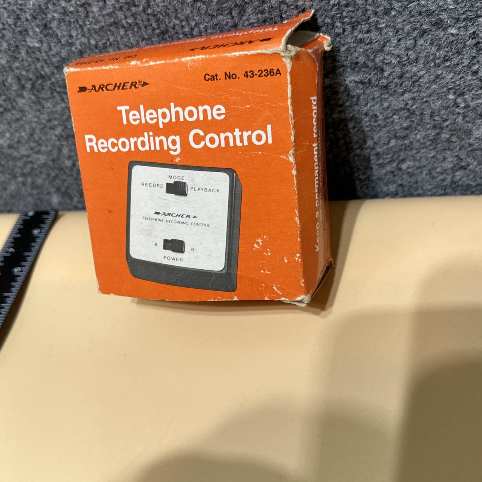 Archer Telephone Recording Control Unit Record Playback Switch Model 43-236A