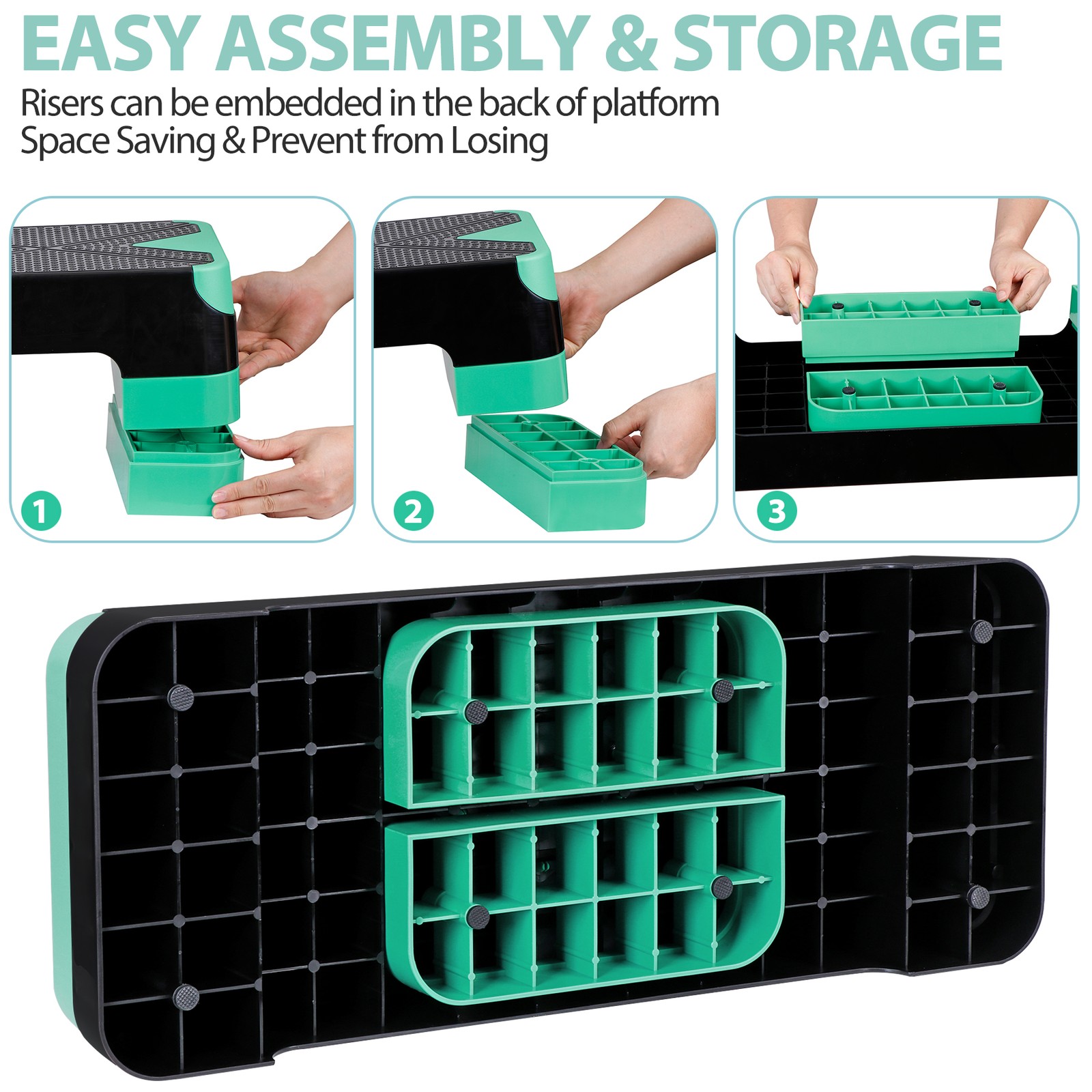 Sturdy Exercise Fitness Step with Multiple Height Adjustment Options