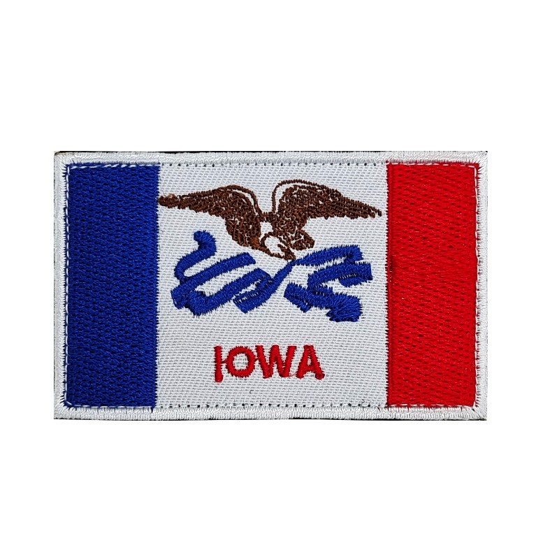 Iowa State Flag Embroidered Patch Tactical Morale Patch Hook and Loop