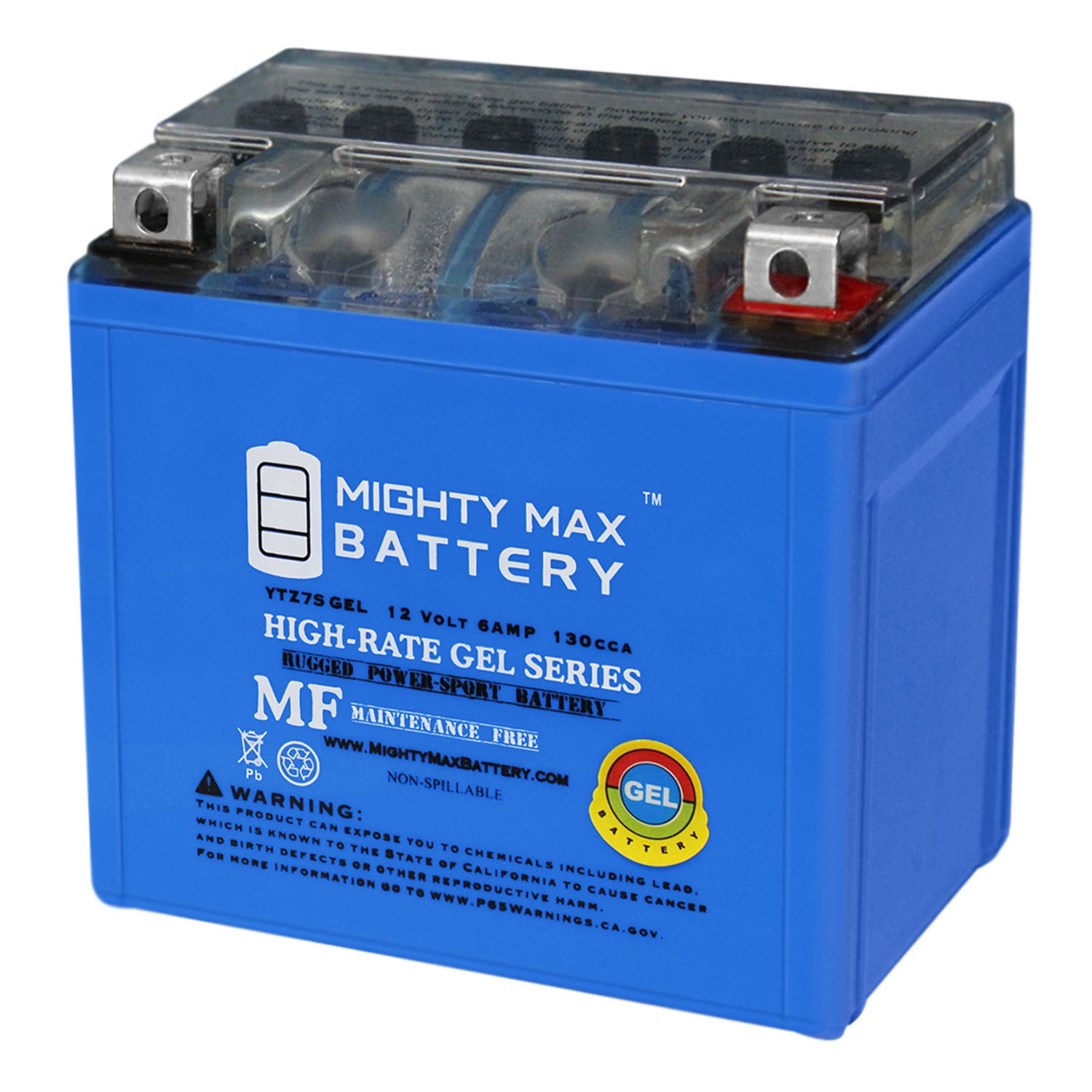 Mighty Max YTZ7S GEL 12V 6AH 130CCA Rechargeable SLA AGM Motorcycle Battery