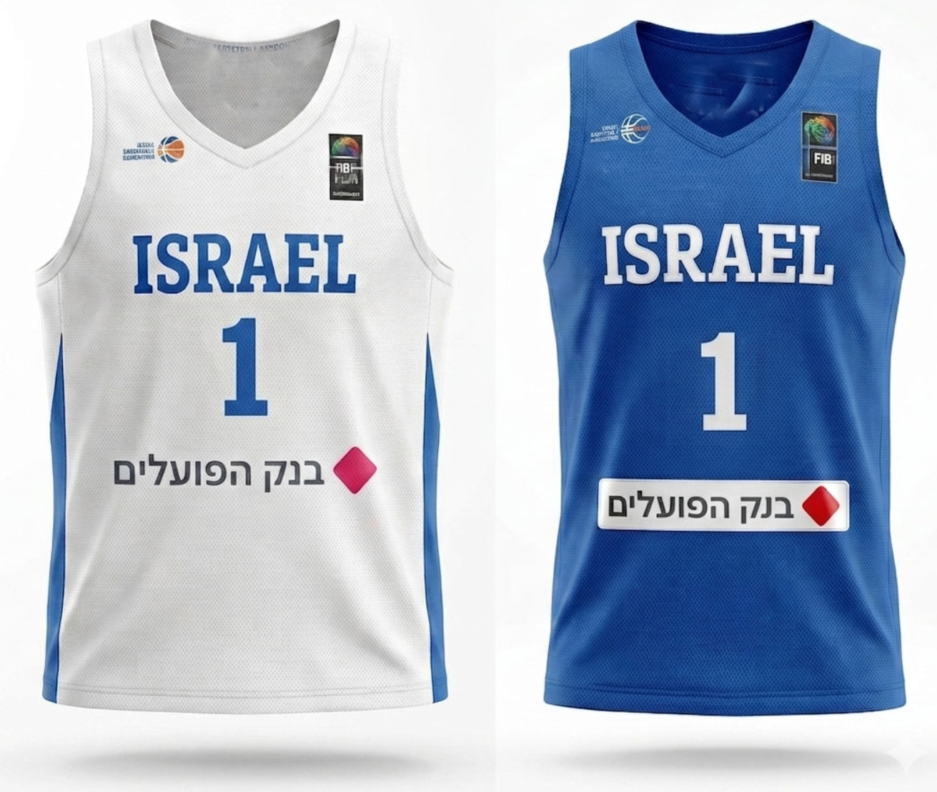 Youth Men Danny Wolf #1 Israel Basketball Jersey White Blue Sewn Custom Names