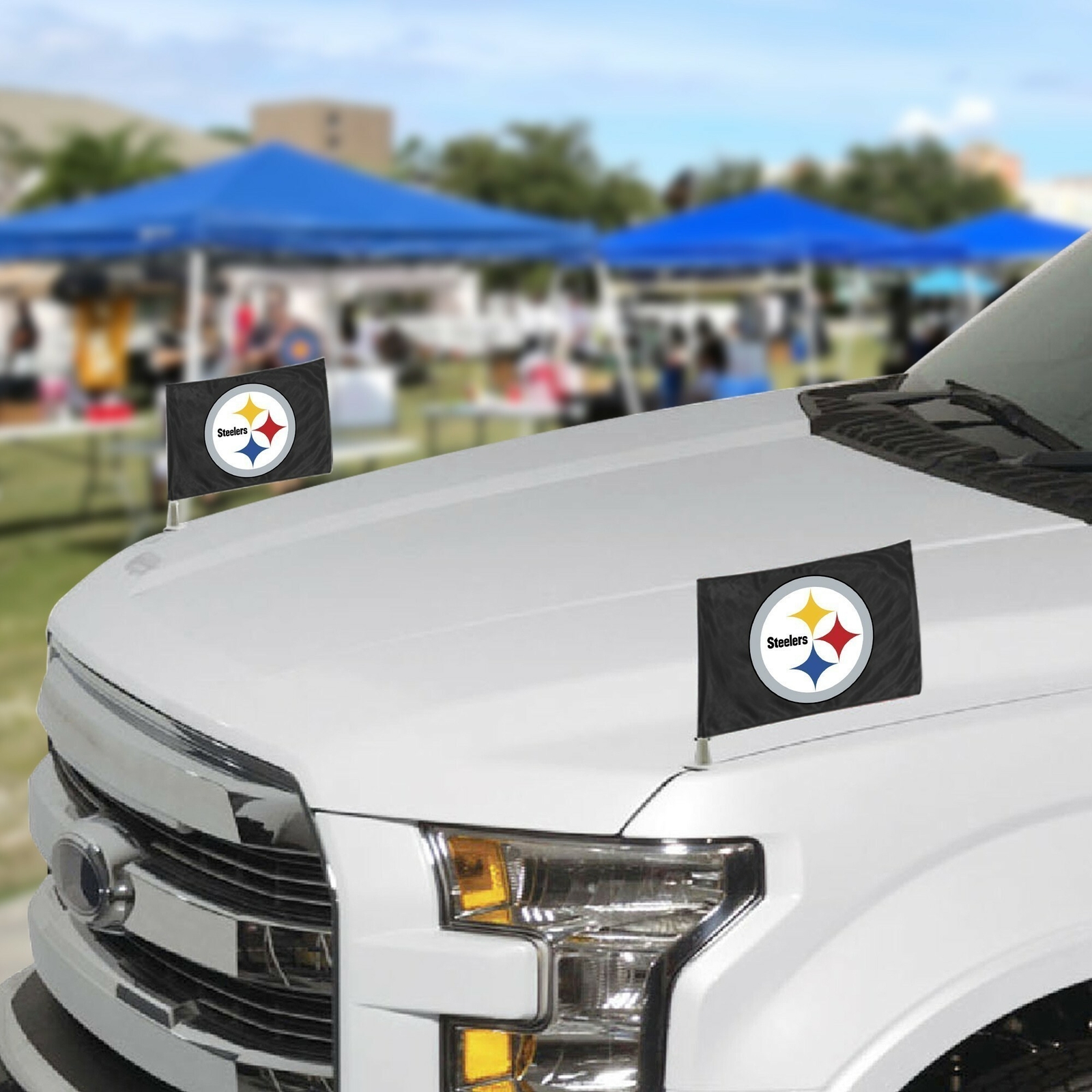 Fanmats 61881 PIT Steelers Ambassador Car Flags 2 Pack Mini Auto Flags 4"X6"