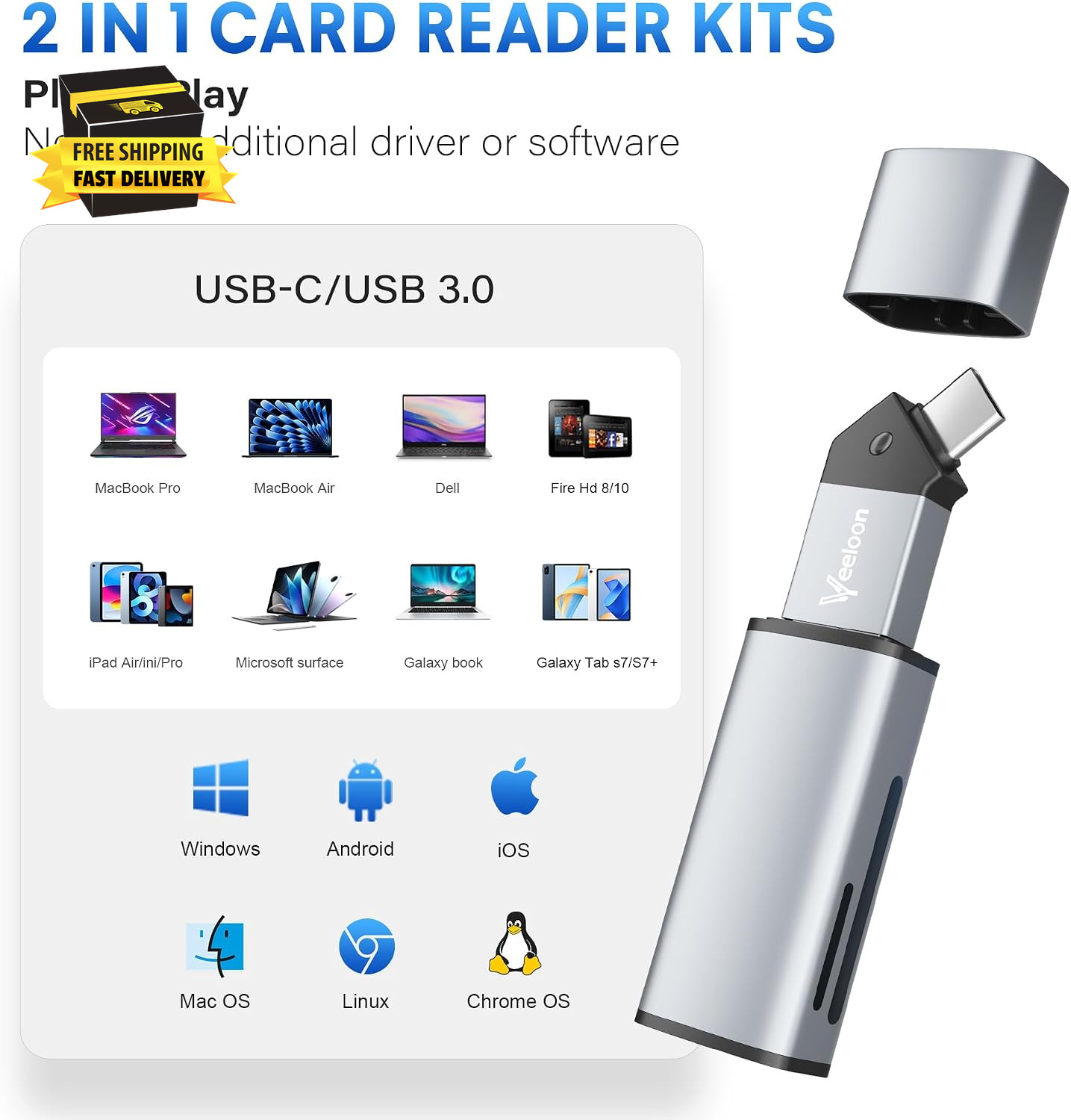 SD Card Reader for Macbook,Usb 3.0 Type C Micro SD Card Adapter with Angled USB