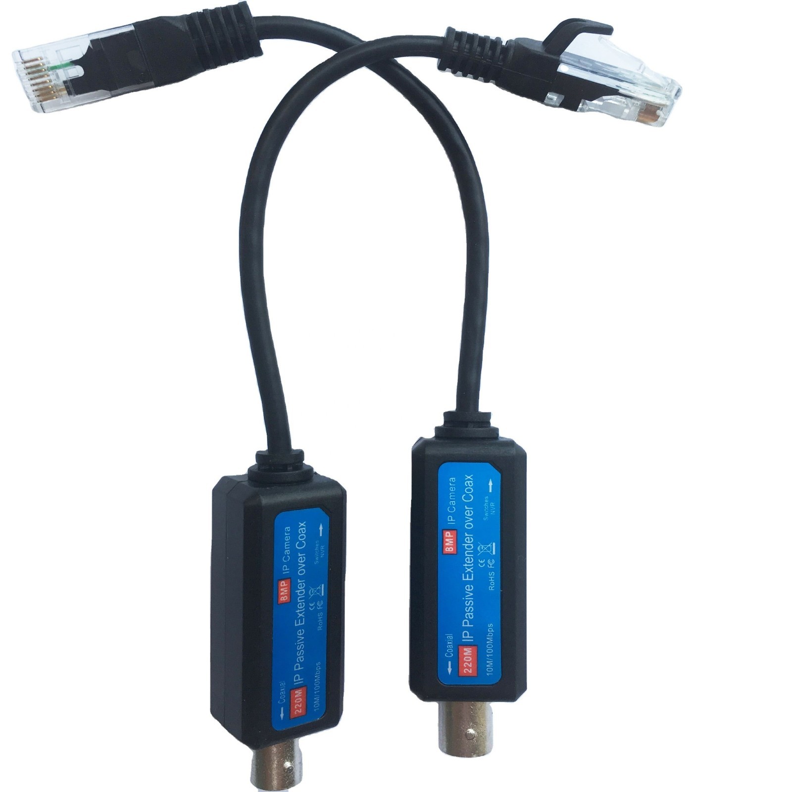 220M IP Extender Over Coax Passive Kit 10/100Mbps for CCTV IP Camera Pair New L5