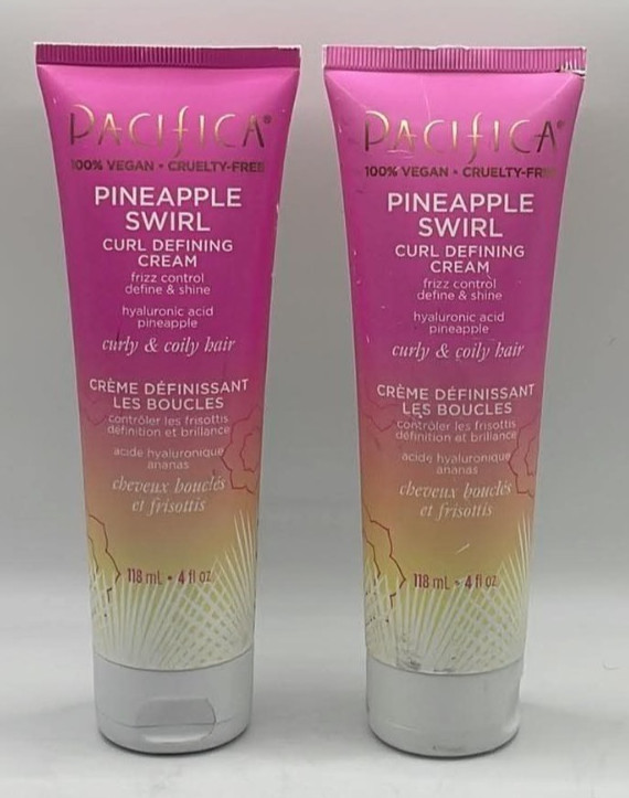2PK Pacifica Pineapple Swirl Curl Defining Cream ~ 4 FL OZ EA ~ FAST SHIP ~ READ