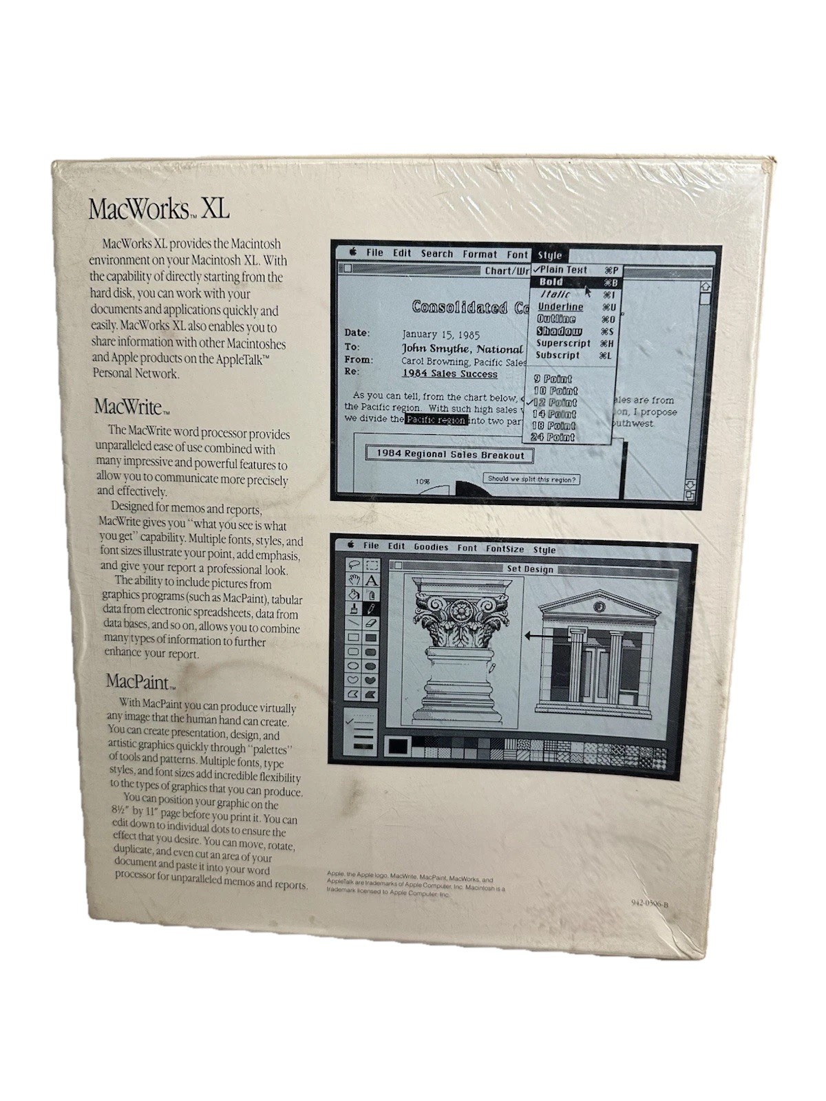 Vintage Apple Macintosh Pascal Software Macintosh XL MacWorks MacWrite Sealed